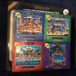 4 pack Mini Beach Puzzles-New